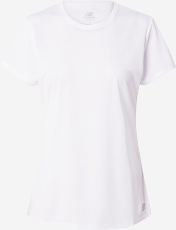 new balance - Camiseta funcional en blanco: frente