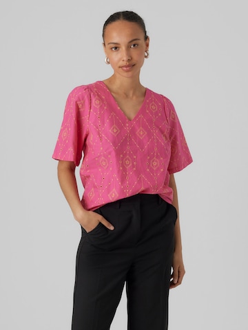 VERO MODA Blouse 'ULINE' in Roze: voorkant