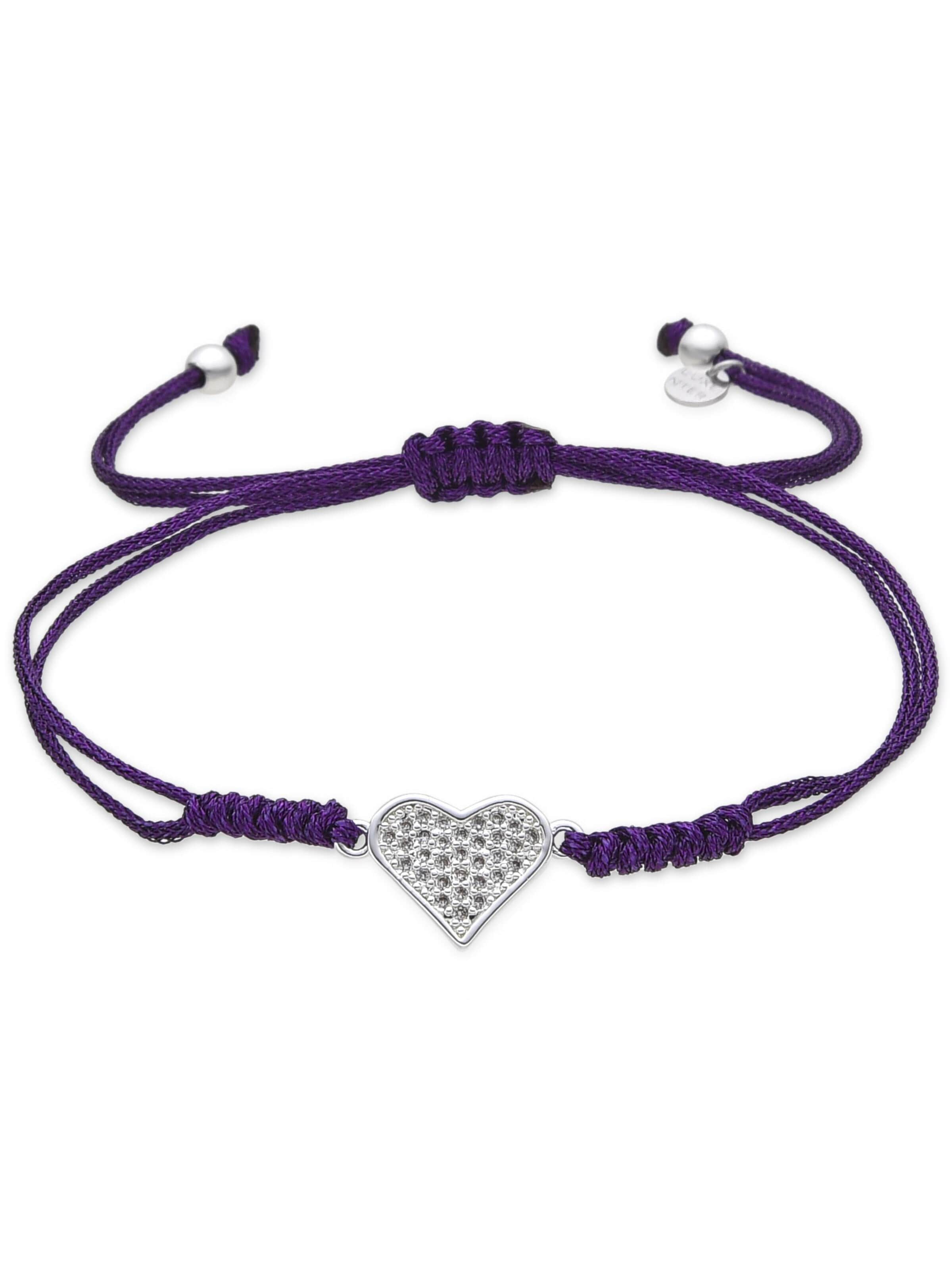 Luxenter Armband 'Heart'‌‌‌‌‌‌‌‌‌ in Lila: Vorderseite