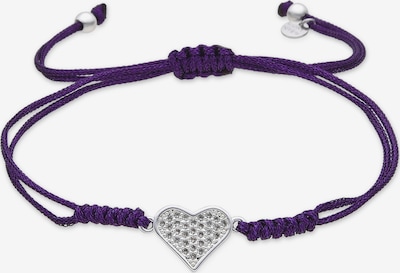 Luxenter Bracelet 'Heart' en 15 - 20 cm en violet foncé, Vue avec produit