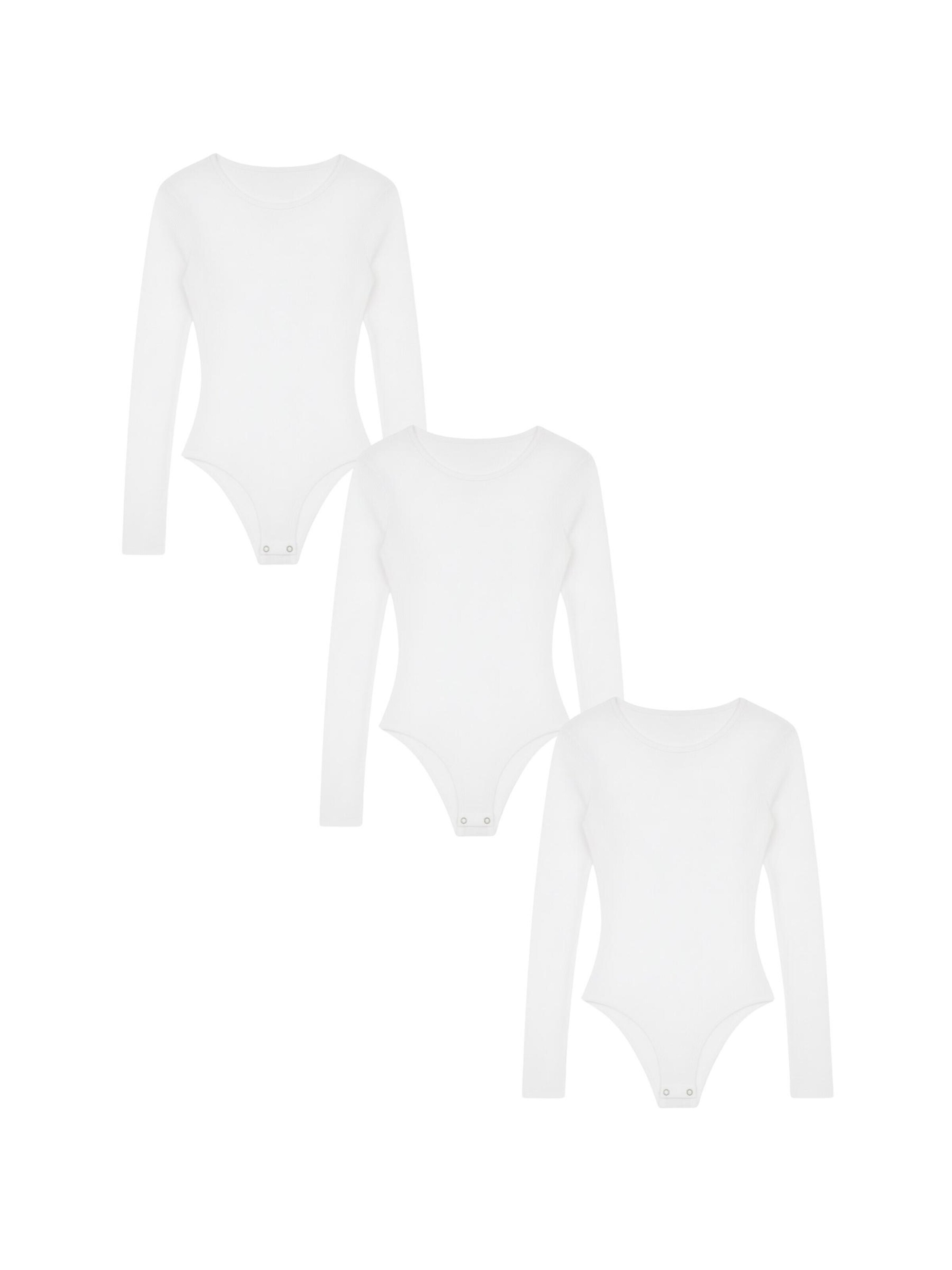 Body 'BASIC MAX Langarm Body Frauen 3er Pack' Maxte en blanc