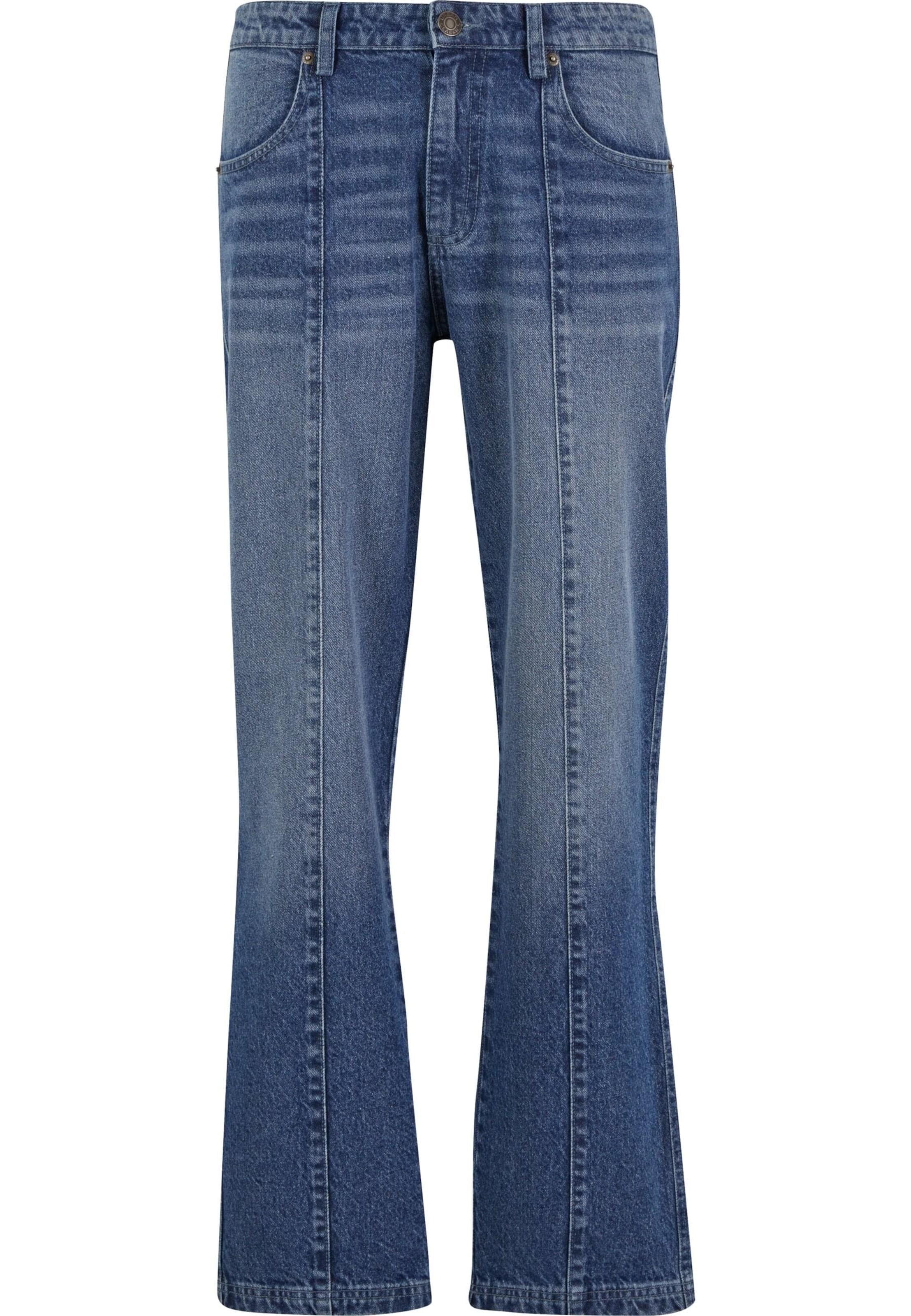 Urban Classics Flared Jeans in Blauw: voorkant