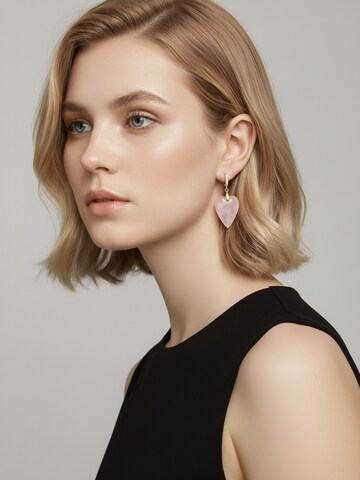 Secret Stones Earrings in Pink: front