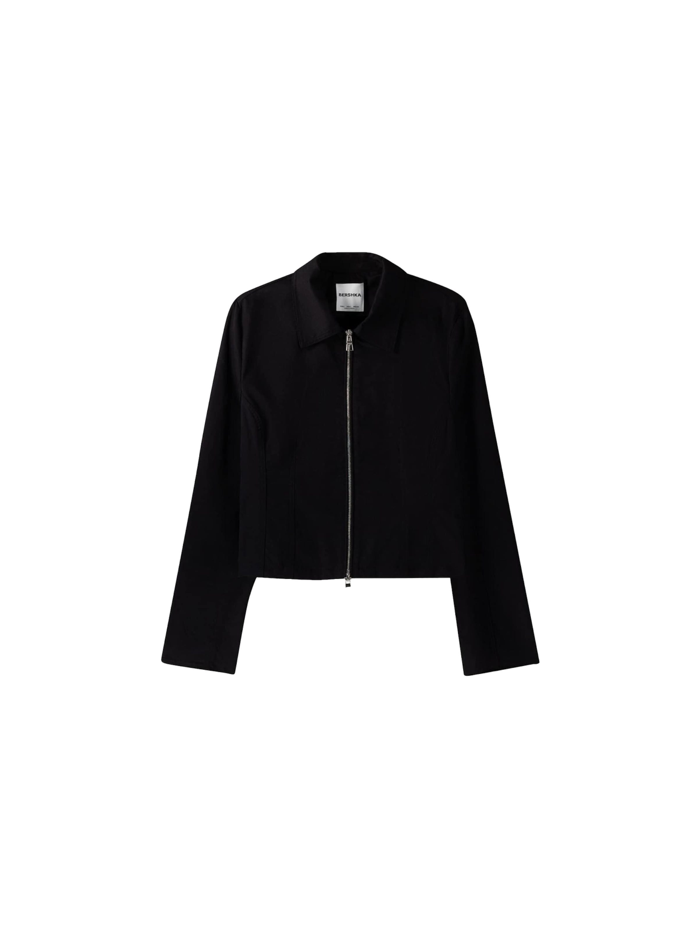 Bershka Prechodná bunda - čierna / šedobiela, Produkt