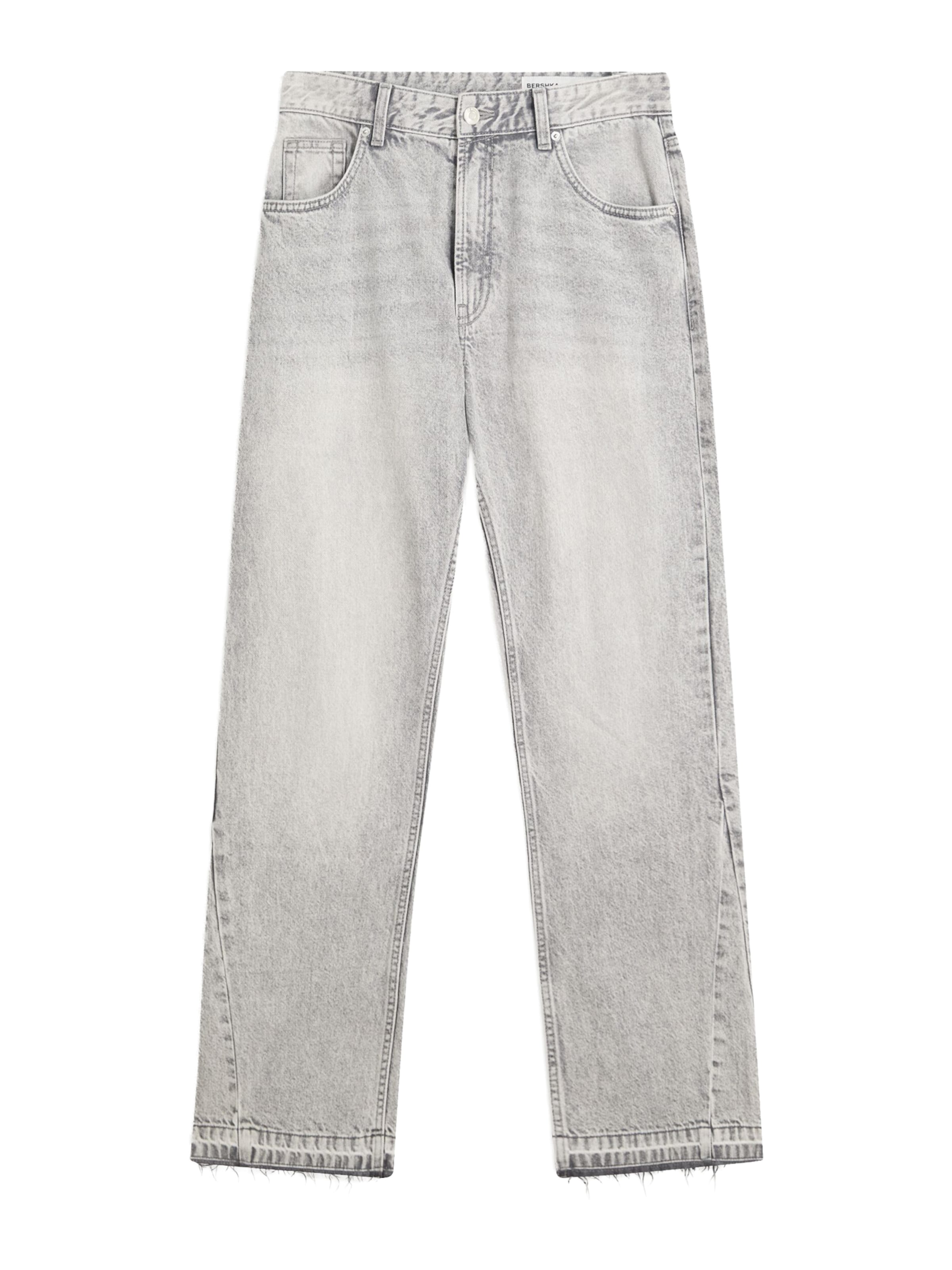 Bershka Flared Jeans in Grey: front