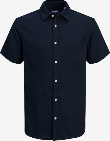 JACK & JONES Button Up Shirt 'Tampa Dobby' in Blue: front