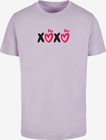 Maglietta 'Valentines Day - Xoxo' di Merchcode in lilla: frontale