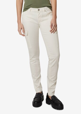 Coupe slim Pantalon cargo 'LULEA' Marc O'Polo en blanc : devant