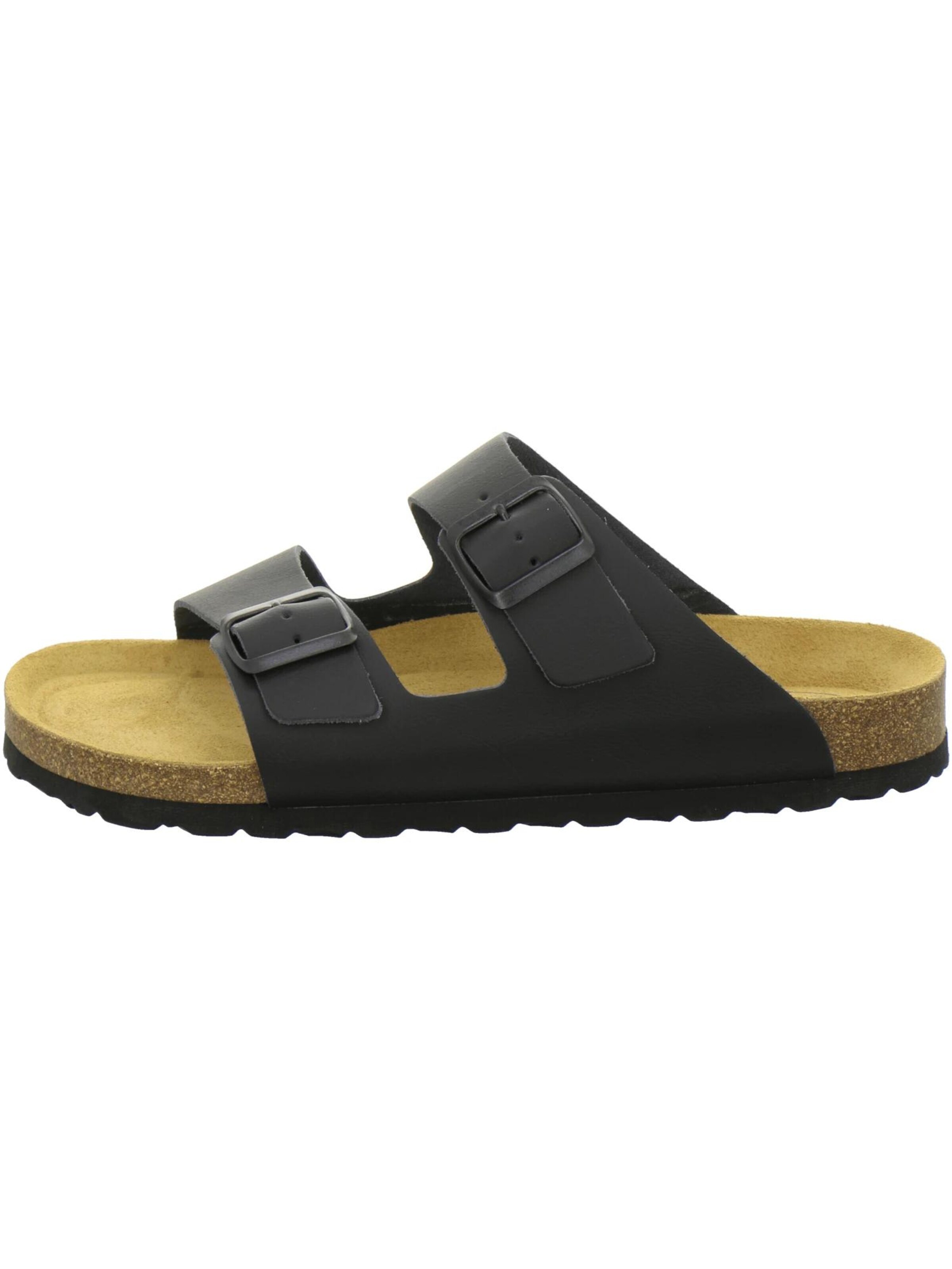 Mule 'Pantoletten Herren Zweischnaller schwarz Glattleder' AFS-Schuhe en noir