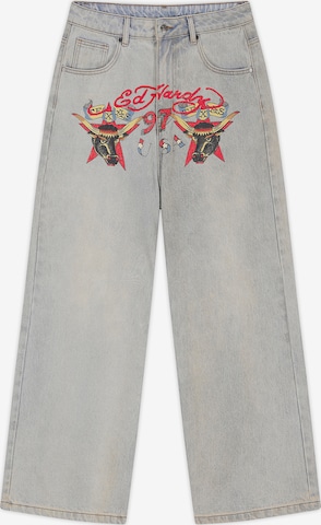 Largi Jeans de la Ed Hardy pe albastru: față