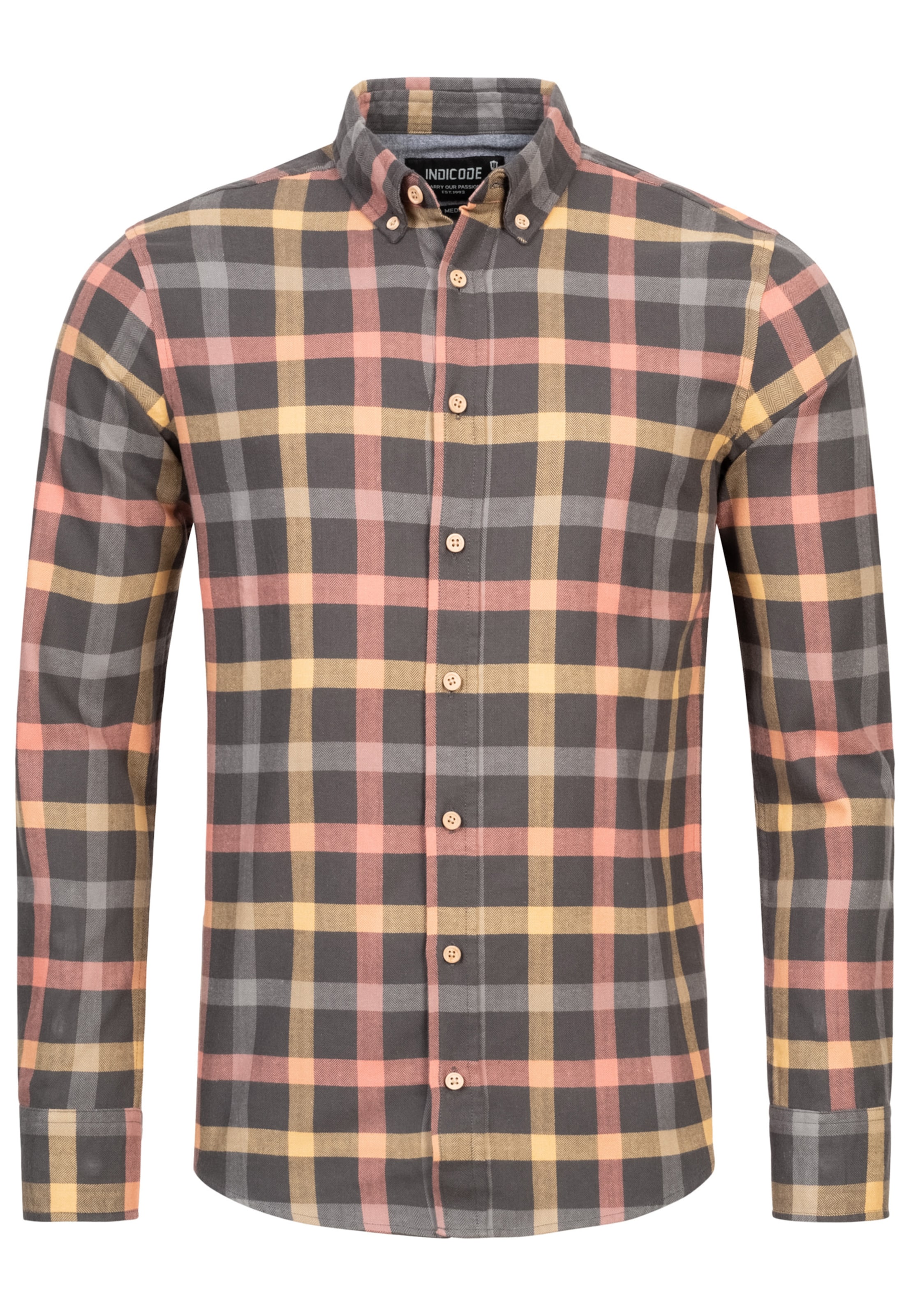 INDICODE JEANS Hemd 'Riverside' in Grau: Vorderseite