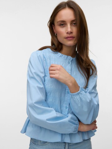 VERO MODA Blouse 'VMFRiba' in Blauw: voorkant