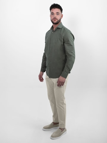 Vercate - Ajuste estrecho Camisa de negocios 'No. 25' en verde