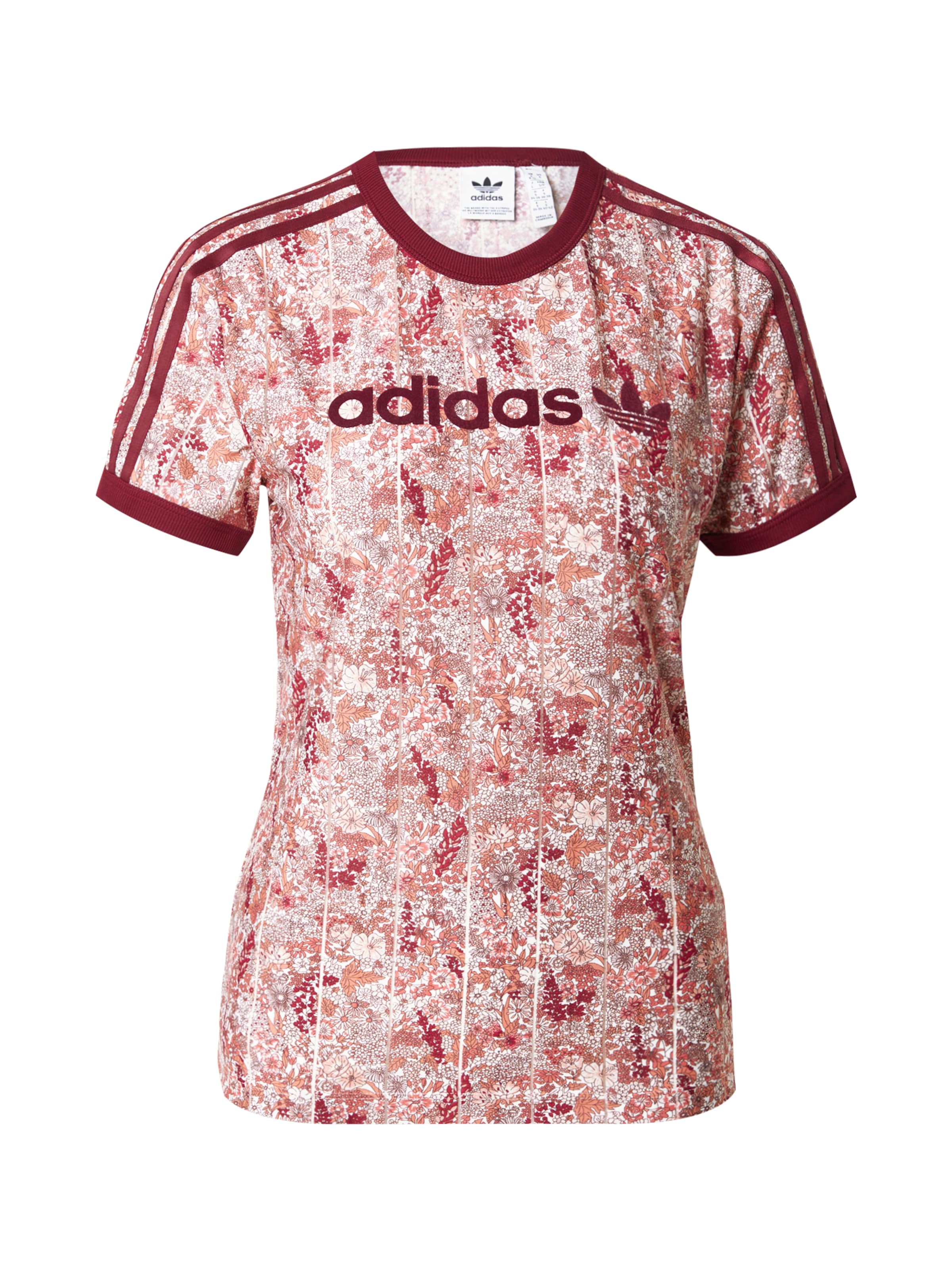 sarkans ADIDAS ORIGINALS T-Krekls 'Adidas Originals x Liberty London': no priekšpuses