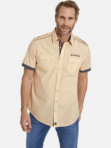 Jan Vanderstorm Comfort fit Button Up Shirt ' Skirnir ' in Beige: front