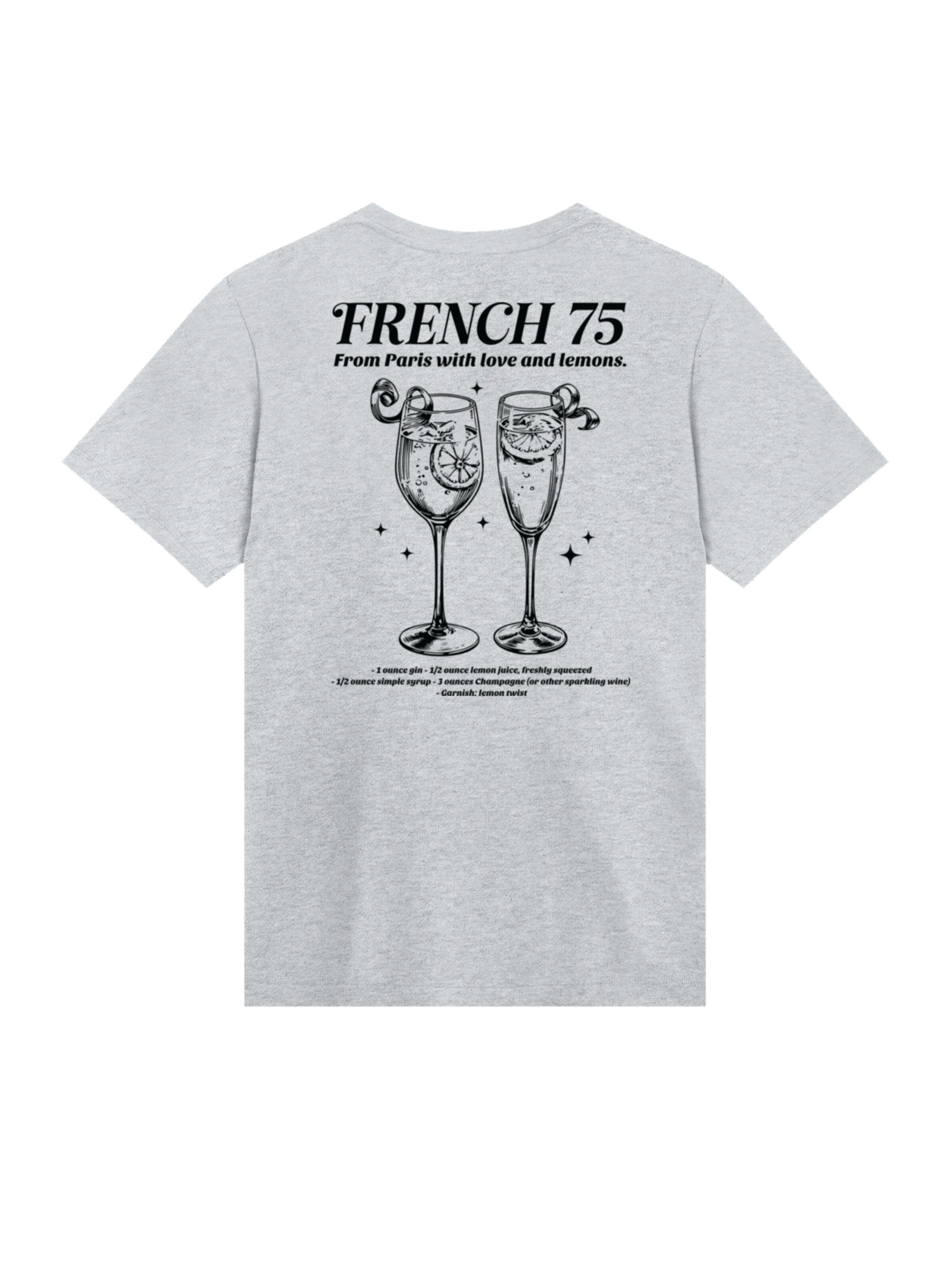 T-Shirt 'French 75 From Paris With Love' F4NT4STIC en gris : devant
