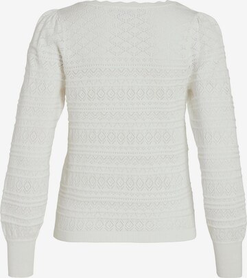 VILA Пуловер 'AUGUSTA' в бяло