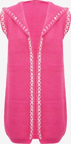 Gilet in maglia di IZIA in rosa: frontale