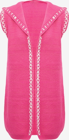 IZIA Gebreide bodywarmer in Roze: voorkant