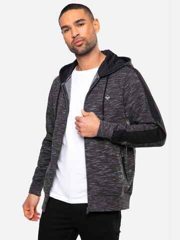 Threadbare Zip-Up Hoodie 'Harman' in Grey: front