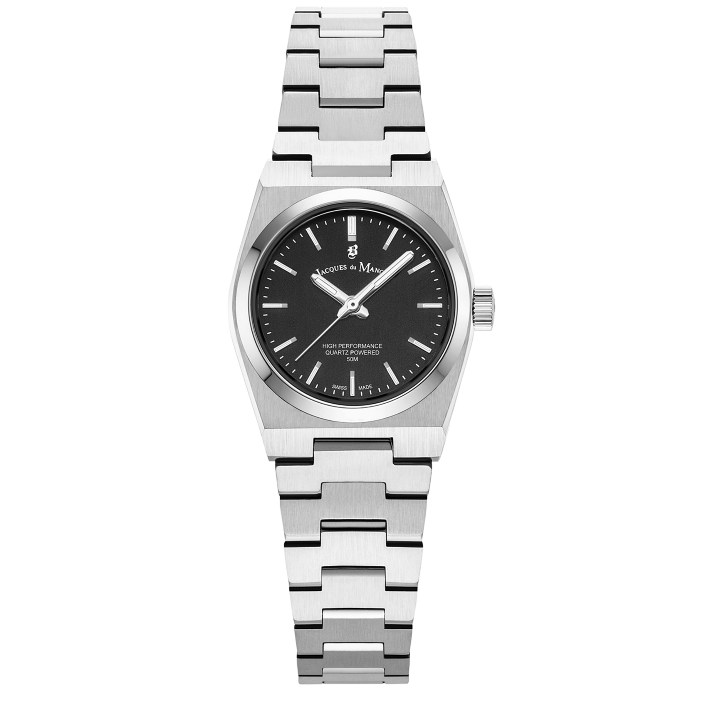 Montre à affichage analogique Jacques du Manoir en argent : devant