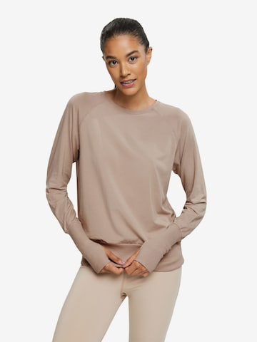 T-shirt fonctionnel ESPRIT en beige : devant