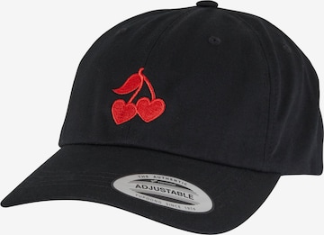 Mister Tee Cap 'Heart Cherries' in Schwarz: Vorderseite