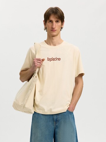 SELECTED Shirt in Beige: voorkant