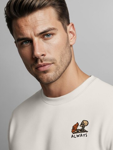 Neverless Sweatshirt 'Alway by your side' in Beige