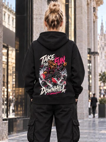 LUNØIR StudioSweater majica 'BOSS Femme Winter Downhill Tubing' - crna boja