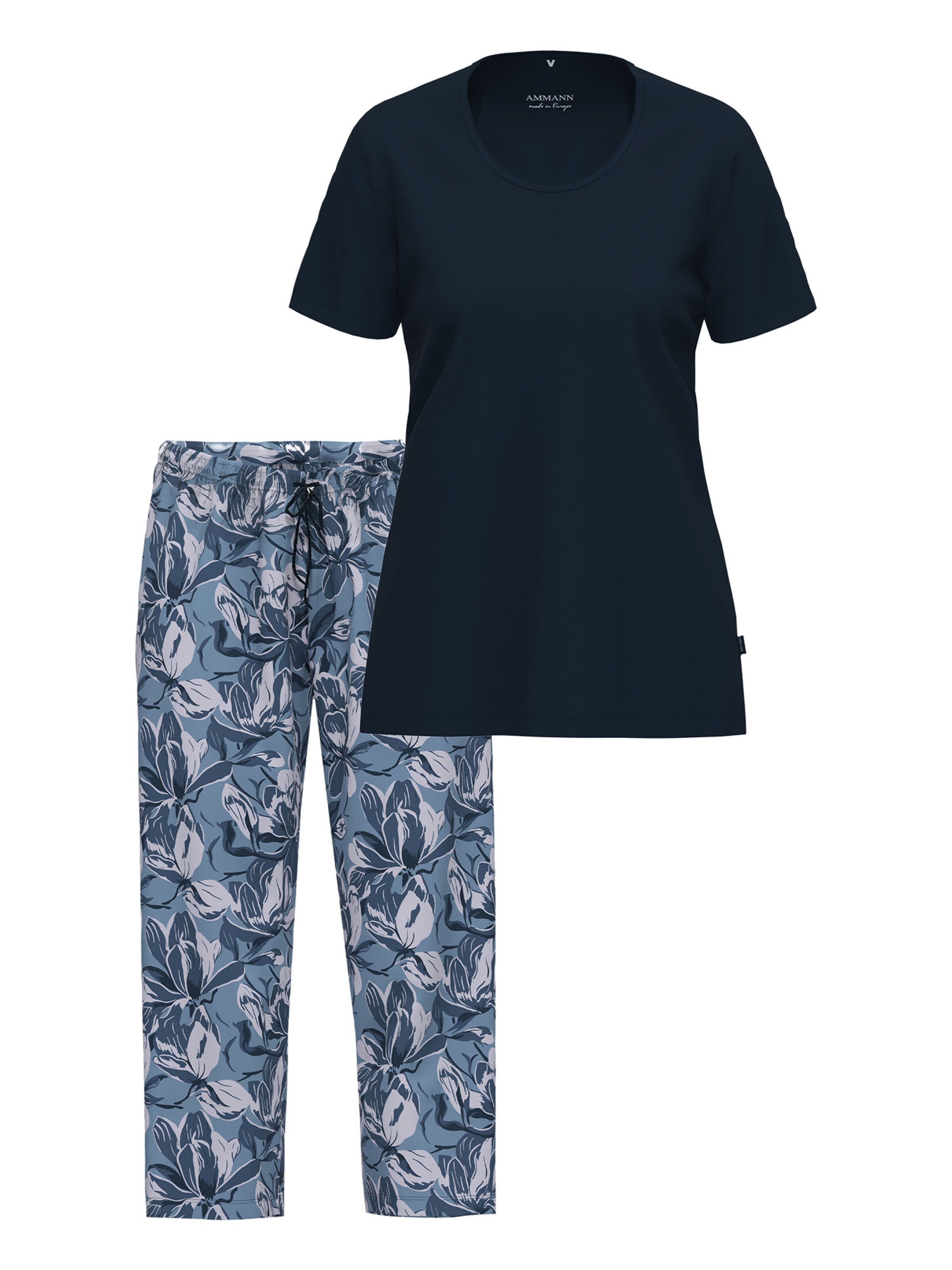 Ammann Pajama 'Night & Home' in Blue: front