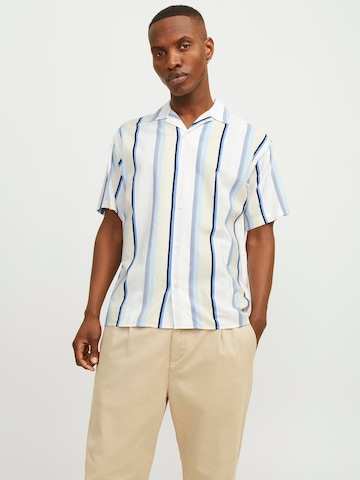 JACK & JONES Comfort fit Button Up Shirt 'Palma Resort' in Blue: front