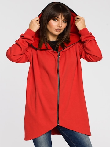 BeWear - Sudadera con cremallera en rojo