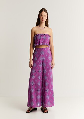 Wide Leg Pantalon Scalpers en violet : devant