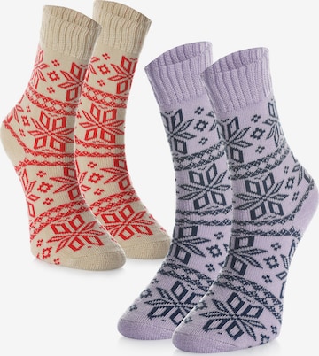 Crea Socks Sukat 'Winter' värissä monivärinen: etupuoli