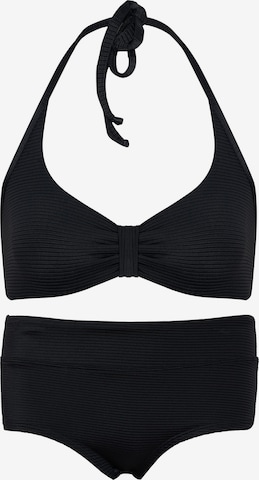 La V Bikini in Zwart: voorkant