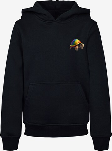 F4NT4STIC Sweatshirt 'Rainbow Turtle' in Zwart: voorkant
