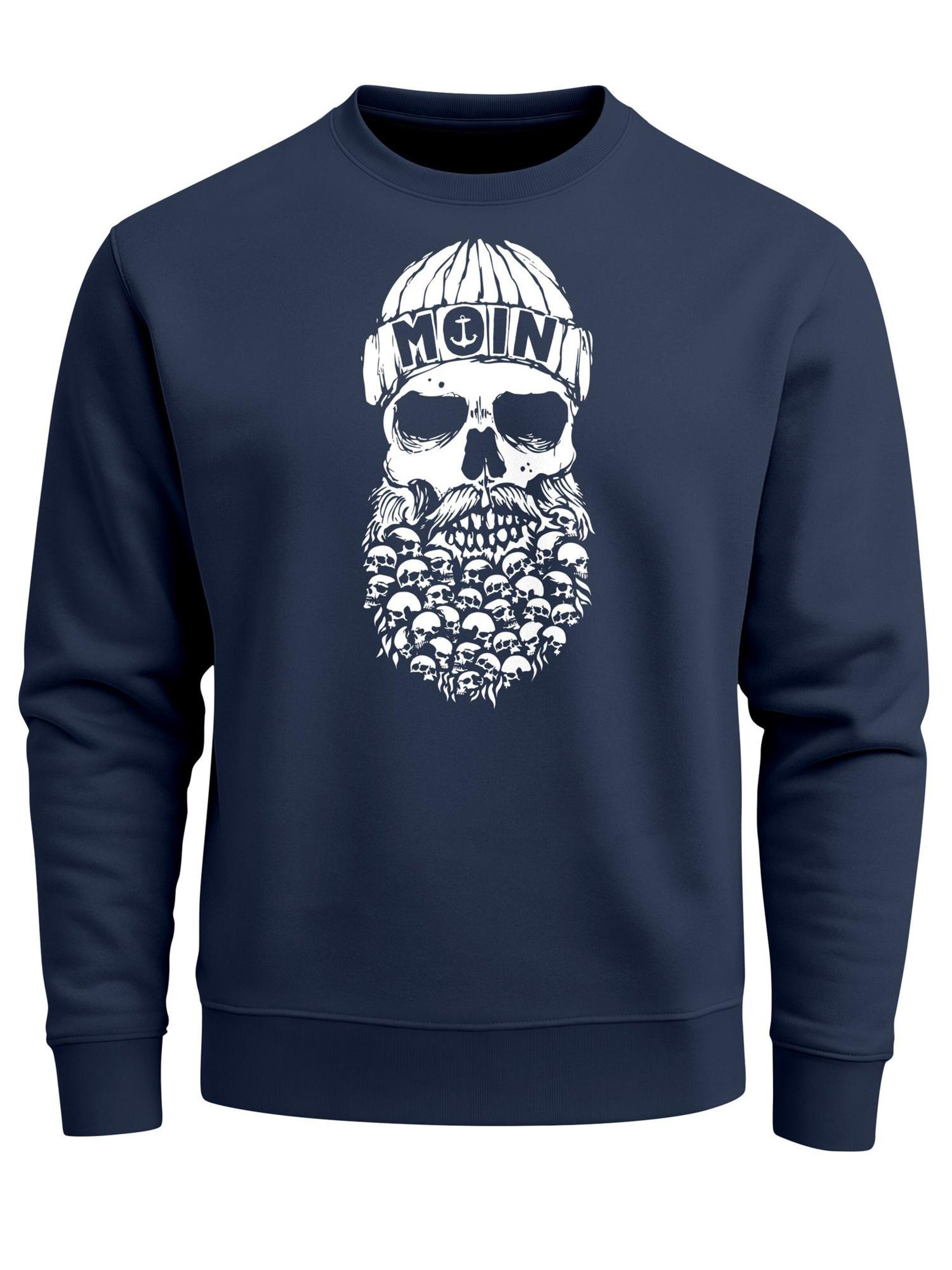Neverless Sweatshirt 'Moin Skull' in Blue: front