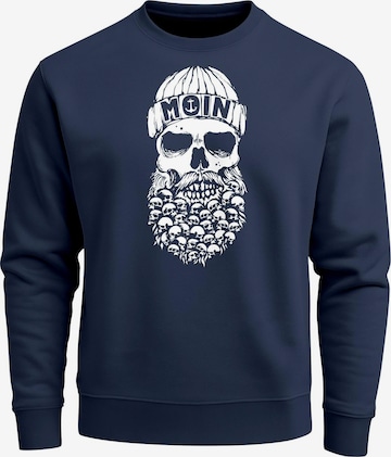 Neverless Sweatshirt 'Moin Skull' in Blau: Vorderseite