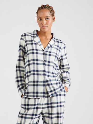Lindex Pajama Shirt in White: front