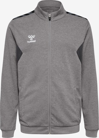 Hummel Athletic Zip-Up Hoodie in Grey: front