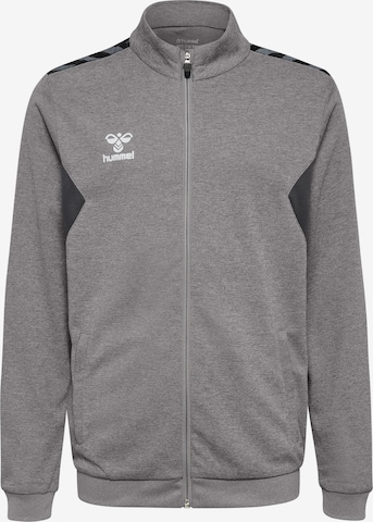 Hummel Athletic Zip-Up Hoodie in Grey: front