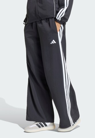 ADIDAS SPORTSWEAR Wide leg Sportbroek 'Iconic' in Zwart: voorkant
