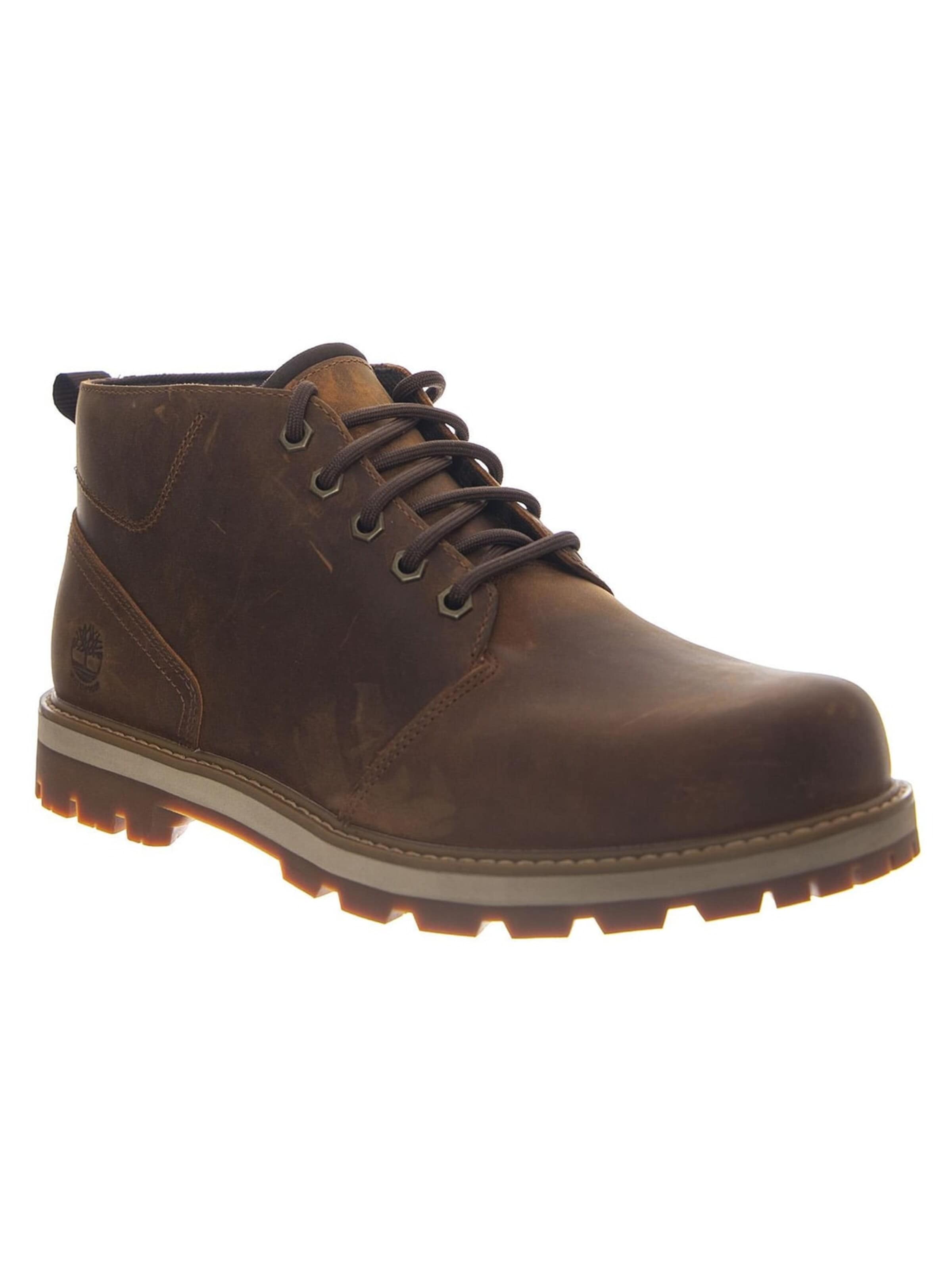 TIMBERLAND Kozaki sznurowane 'Britton Road Mid Lace Up -- Men's Waterproof Brown' w kolorze brązowy: przód
