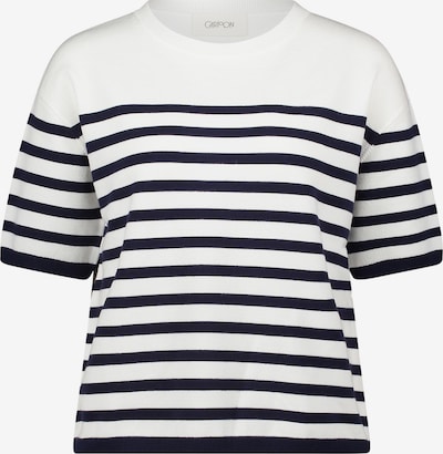 Cartoon Strickpullover mit Rundhalsausschnitt in weiß, Produktansicht