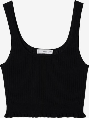 MANGO Knitted Top 'RUFFI' in Black: front