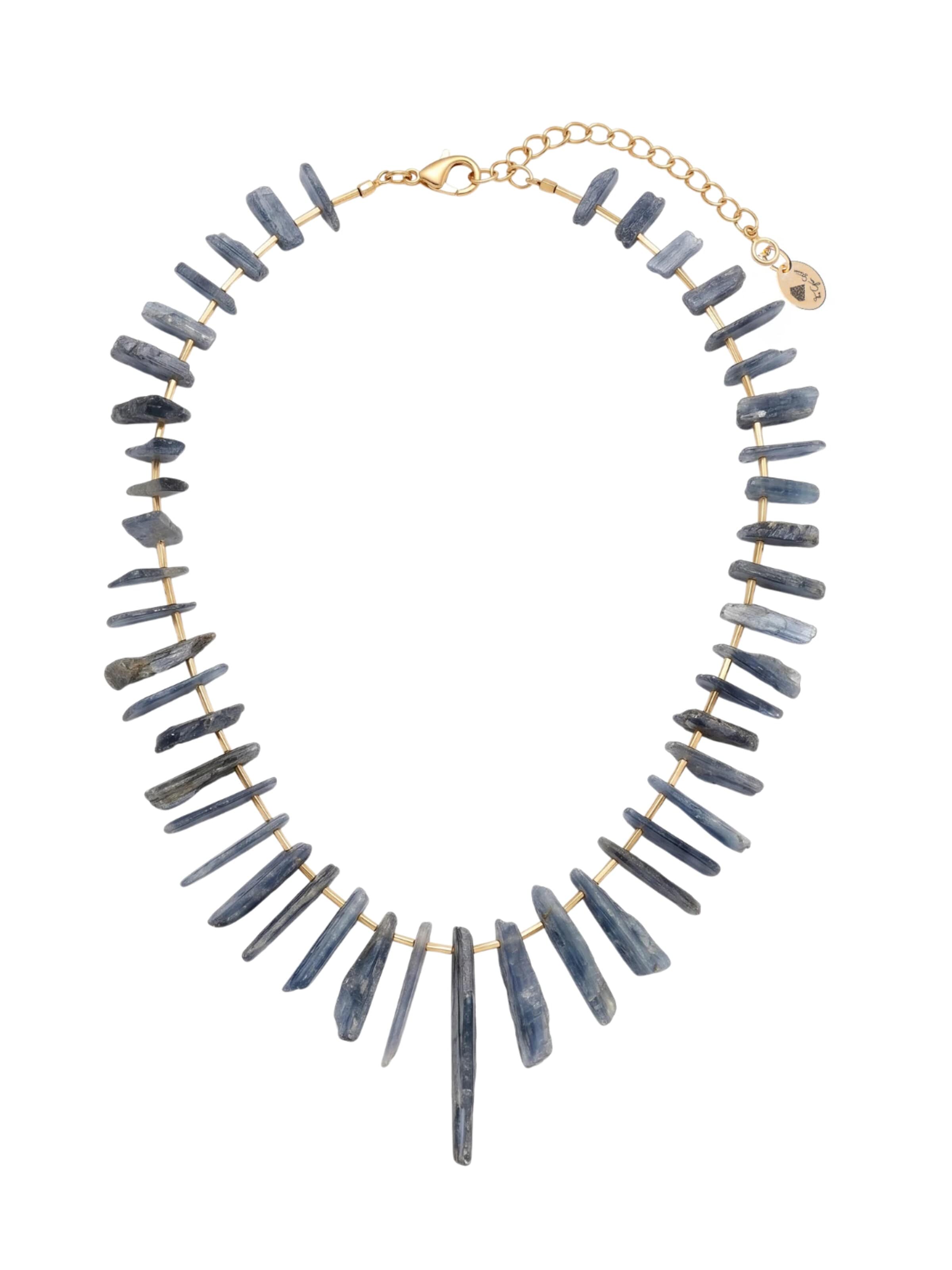 THE GEM STORIES JEWELRY Αλυσίδα 'Blue Jade Sticks Necklace' σε μπλε: μπροστά