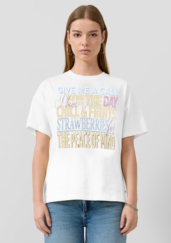 T-shirt QS en blanc : devant