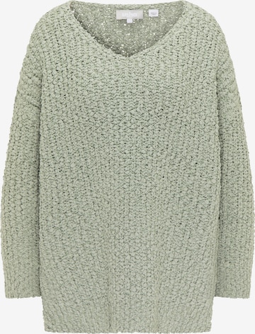 Pull-over oversize Usha en vert : devant