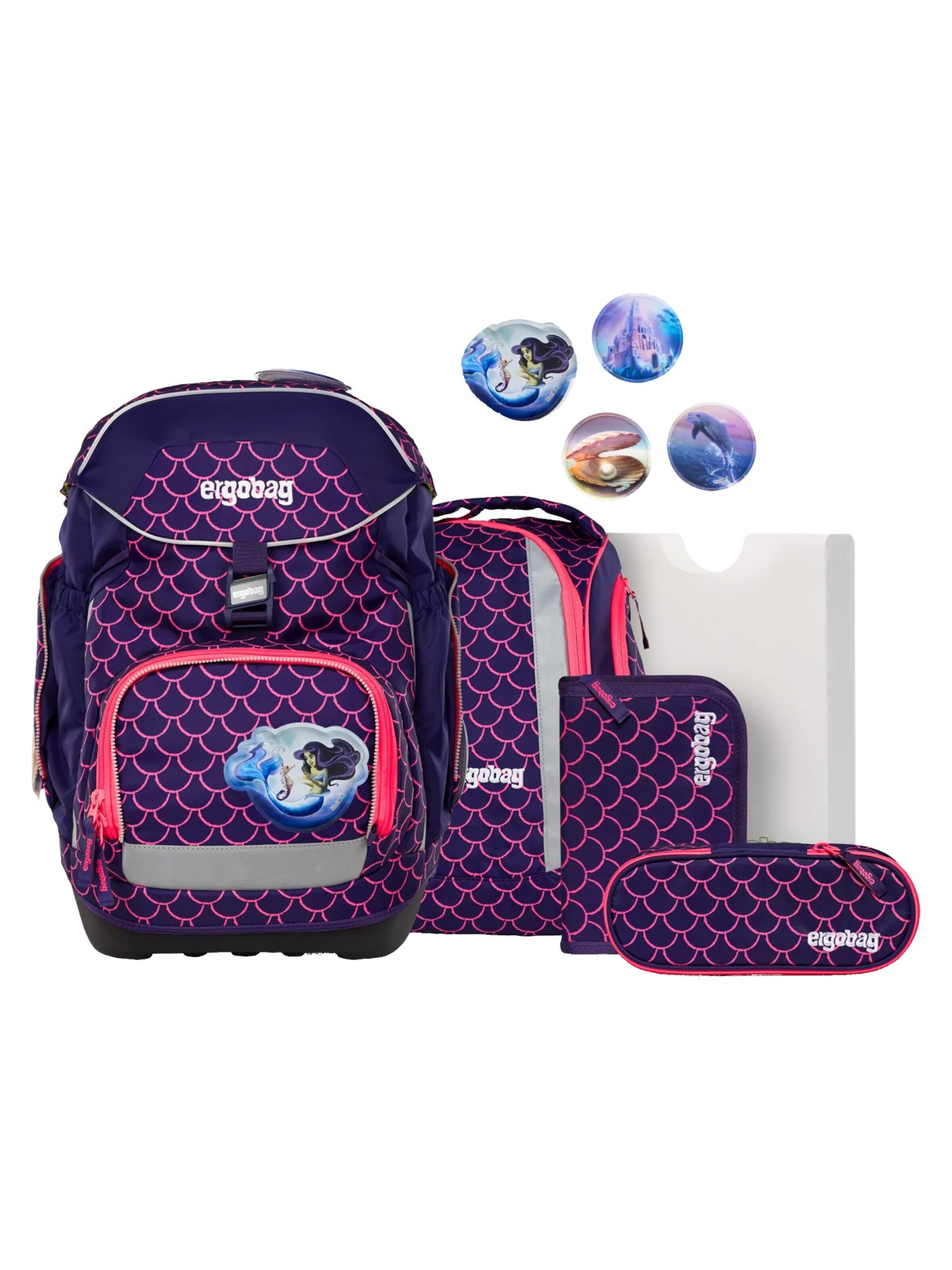 ergobag Backpack 'Schulranzen-Set pack Set' in Purple: front